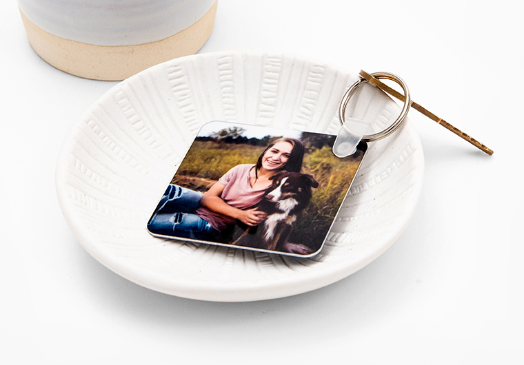 Personalised Custom Photo Keyring Chain Birthday Fathers Day Present Gift Box