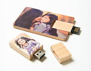 Mom and daughter pose for pictures on Custom USB Drives