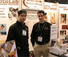 Nations Photo Lab Founders Ryan and Jon at a conference showcasing NPL